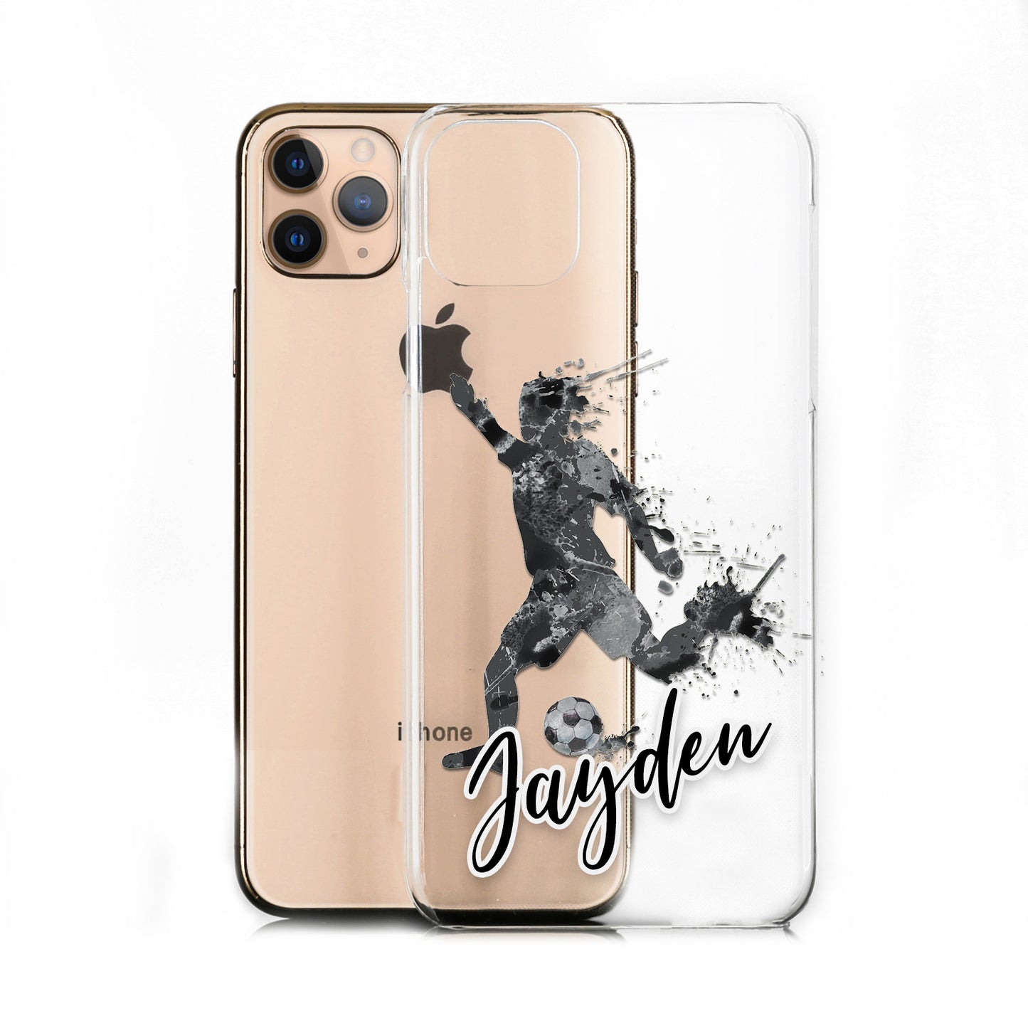 Personalised Nokia Phone Hard Case - Ash Grey Football Star with White Outlined Text