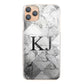 Personalised Motorola Phone Hard Case with Traditional Initials on Patterned Grey Marble