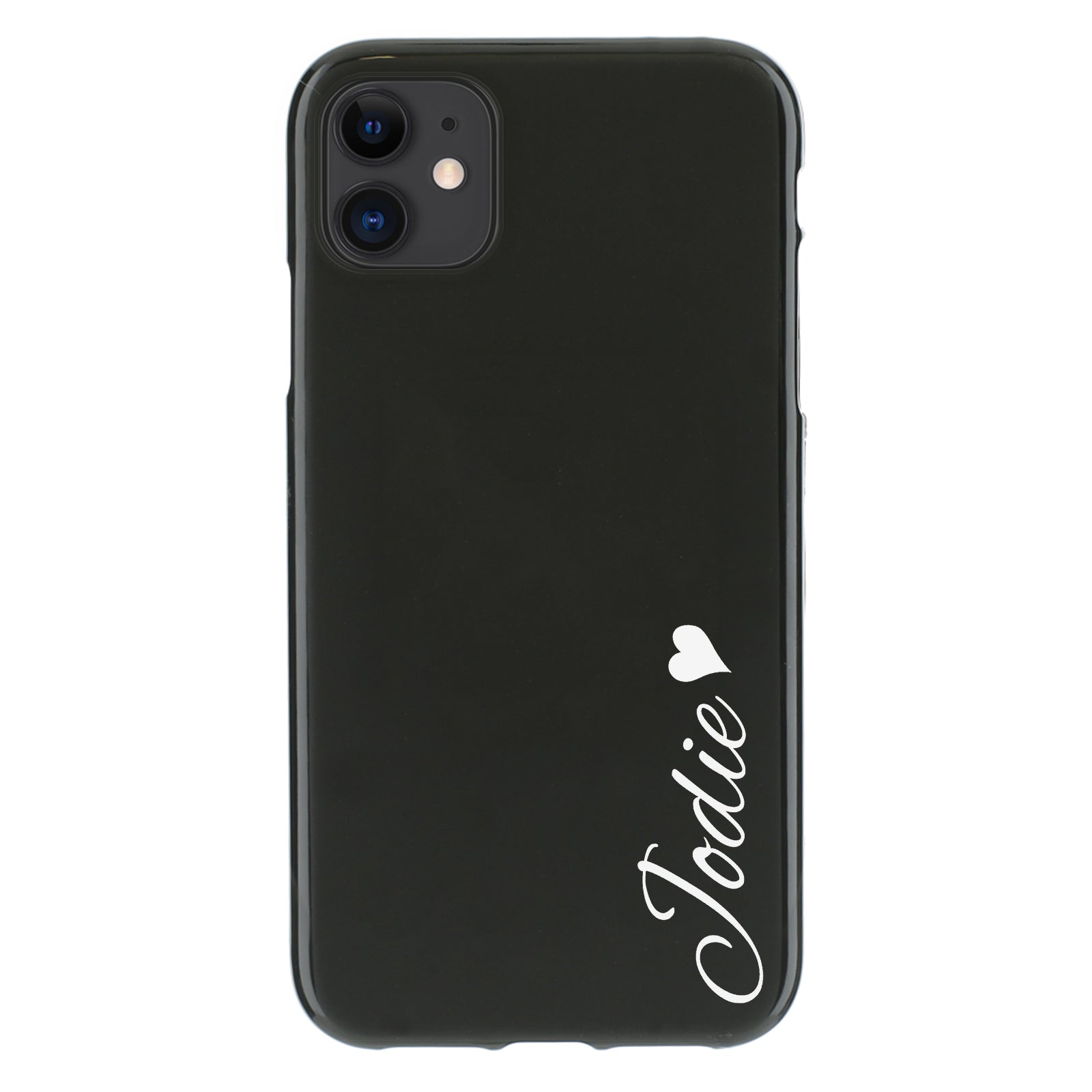 Personalised Nokia Phone Gel Case with Heart Accented Stylish Text