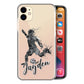 Personalised Huawei Phone Hard Case - Ash Grey Football Star with White Outlined Text