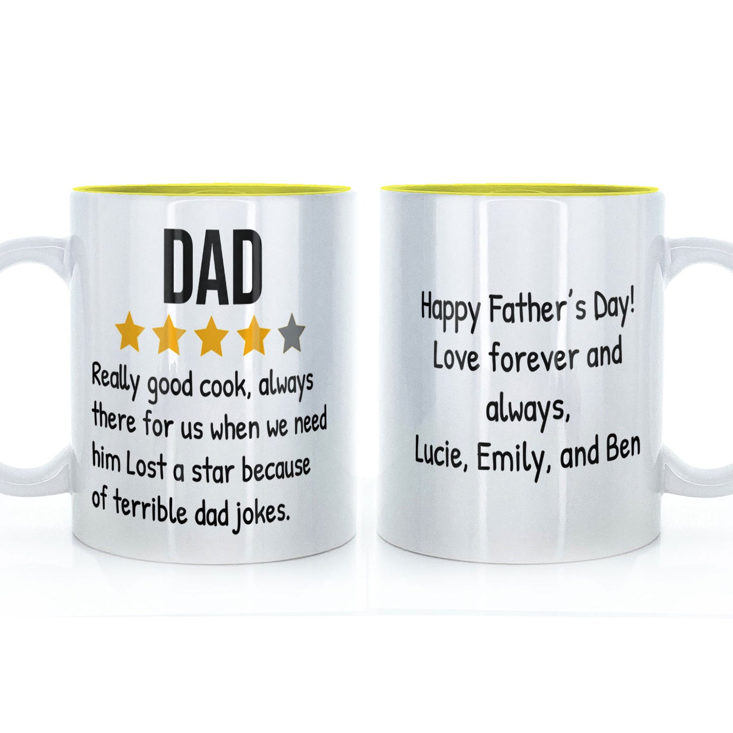 Personalised Father's Day Mug - 4 Star Dad Review