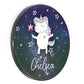 Personalised Wireless Charger with Wishing Galaxy Unicorn and White Name