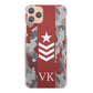 Personalised Huawei Phone Hard Case with Initials and Army Rank on Red Camo