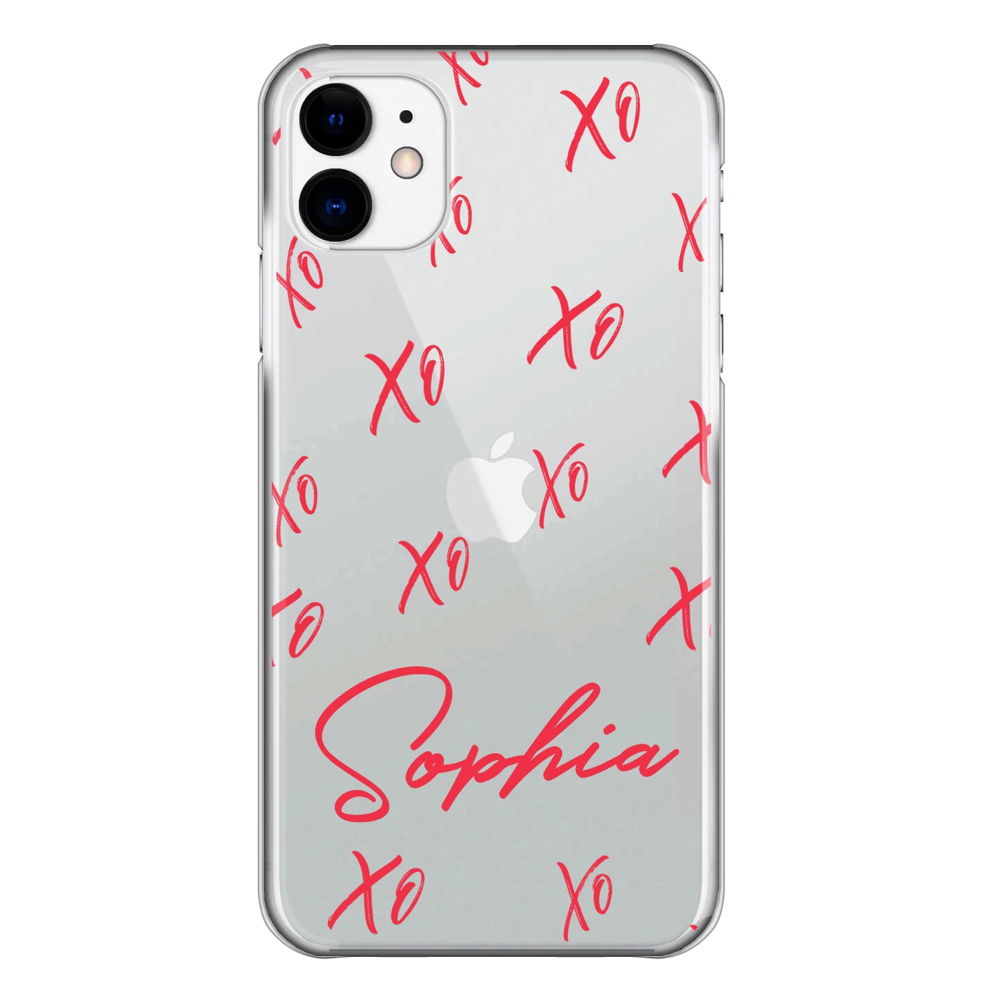 Personalised LG Phone Hard Case with Hugs/Kisses and Stylish Red Text
