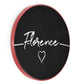 Personalised Wireless Charger with Script Name and Heart on Faded Black Marble