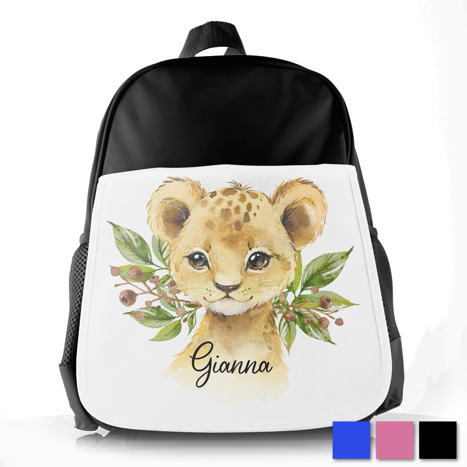 Personalised Lion Olive Branch Kids School Bag/Rucksack