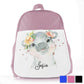 Personalised Hippo Rain Print Kids School Bag/Rucksack
