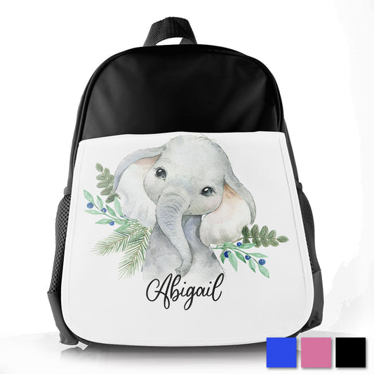 Personalised Elephant Blue Berry Kids School Bag/Rucksack