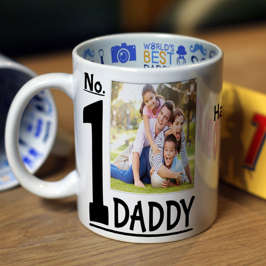 Personalisierte Vatertagstasse – Foto-Upload mit der Nummer 1 für Papa