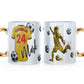 Personalised Mug with Stylish Text and Yellow Shirt with Red Name & Number