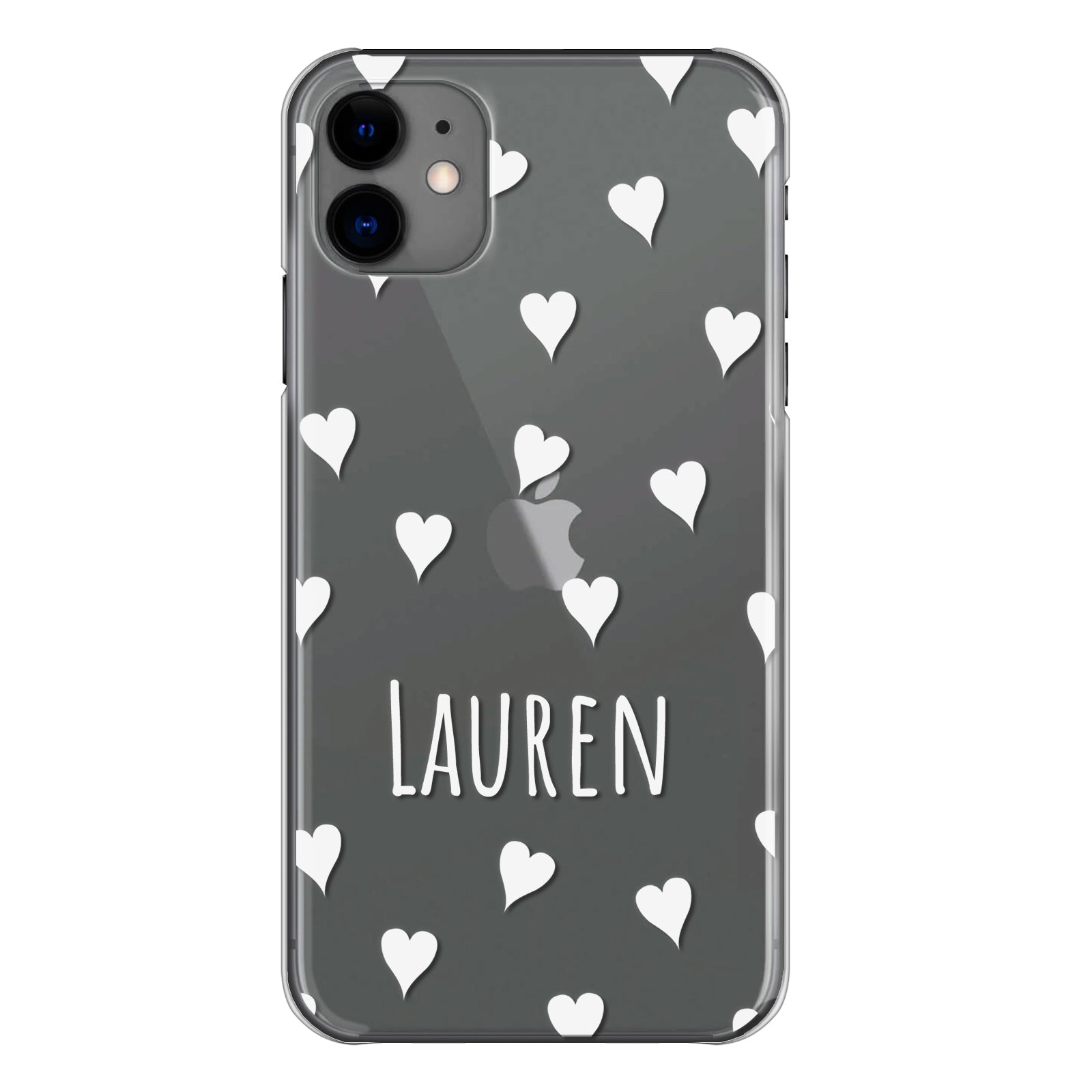 Personalised Xiaomi Phone Hard Case with White Hearts and Cute Text