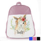 Personalised Goat Red Flower Hair Kids School Bag/Rucksack