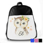 Personalised Owl Yellow Flowers Kids School Bag/Rucksack