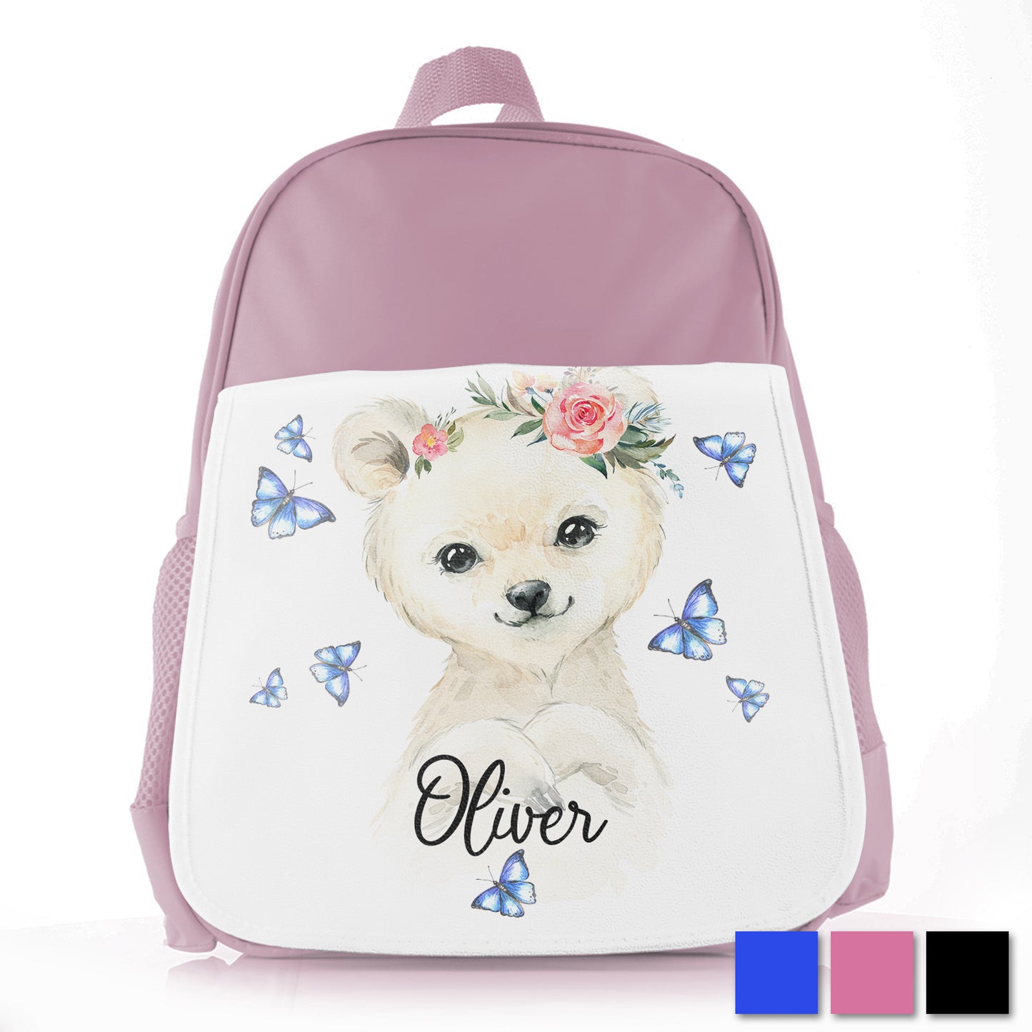 Personalised Polar Bear Butterfly Kids School Bag/Rucksack