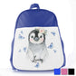 Personalised Penguin Butterfly Kids School Bag/Rucksack