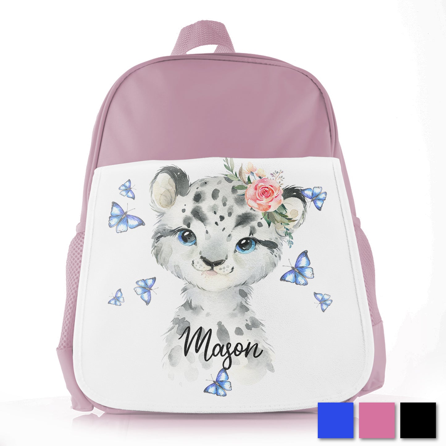 Personalised Leopard Butterflies Kids School Bag/Rucksack