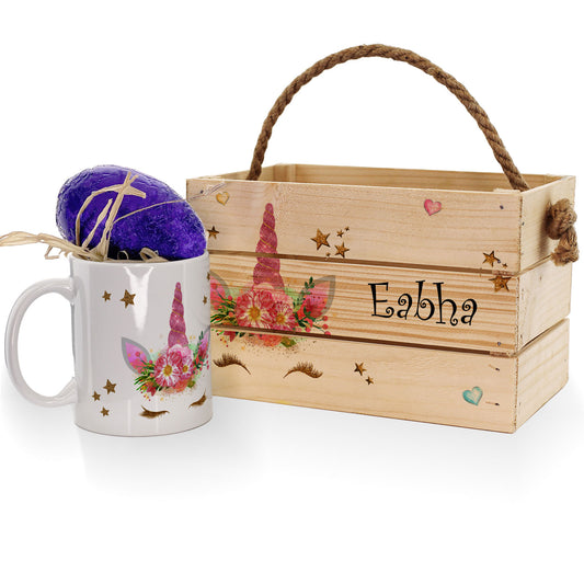 Personalised Easter Basket Gift Hamper with Unicorn Stars