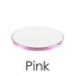 Personalisiertes kabelloses Ladegerät mit rosa und blauem Einhorn auf Regenbogensternen und -herzen.