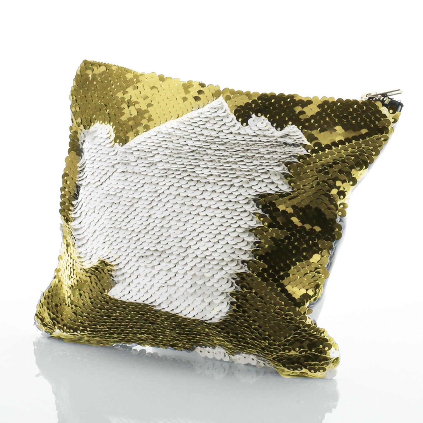 Personalised Sequin Zip Bag with Brown Owl Yellow Flowers and Cute Text