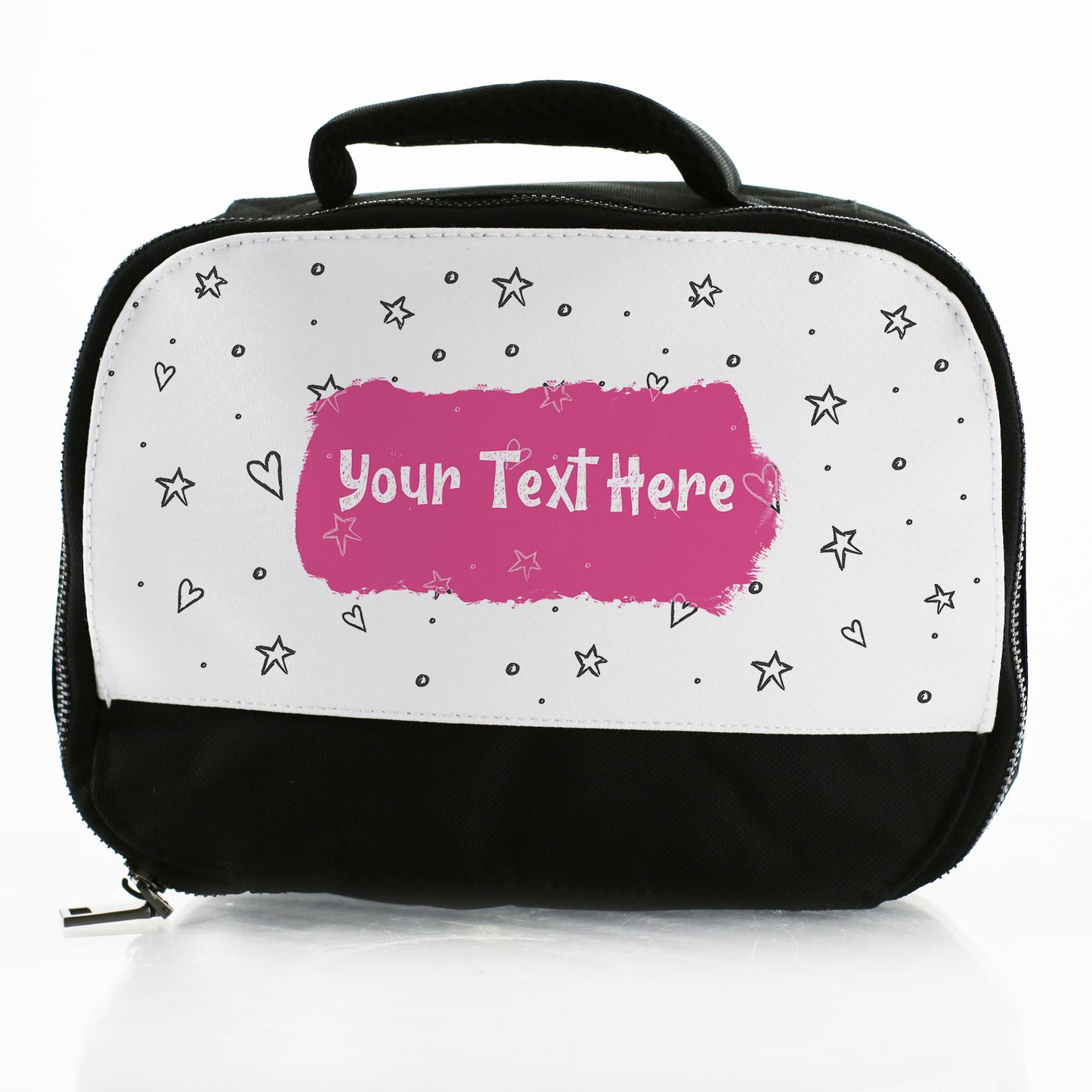 Personalised Lunch Bag with Hearts & Stars & Name