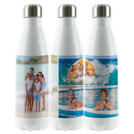 Personalised Water Bottle Flask - White