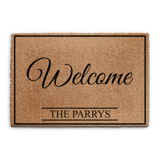 Personalised Doormat with Welcome and Family Name