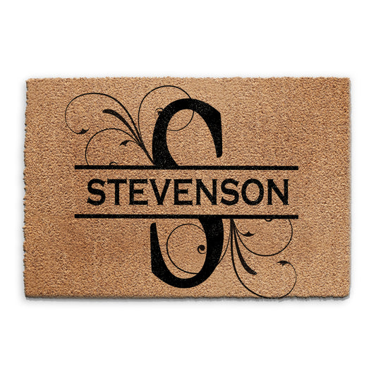 Personalised Doormat with Initial and Family Name