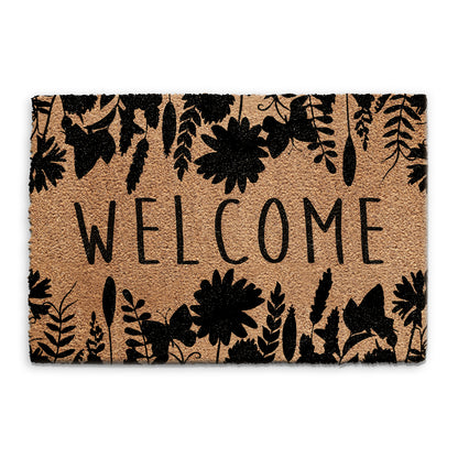 Door Mat Indoor Floral Welcome Coir Mat