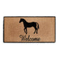 Door Mat with Horse Welcome and Black Border Design