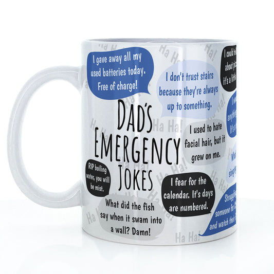 Funny Dad Mug - Dad's Emergency Jokes Mug
