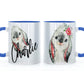 Personalised Mug with Stylish Text and Cute Bunny
