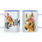 Personalised Mug with Stylish Text and Pink Flower Horse