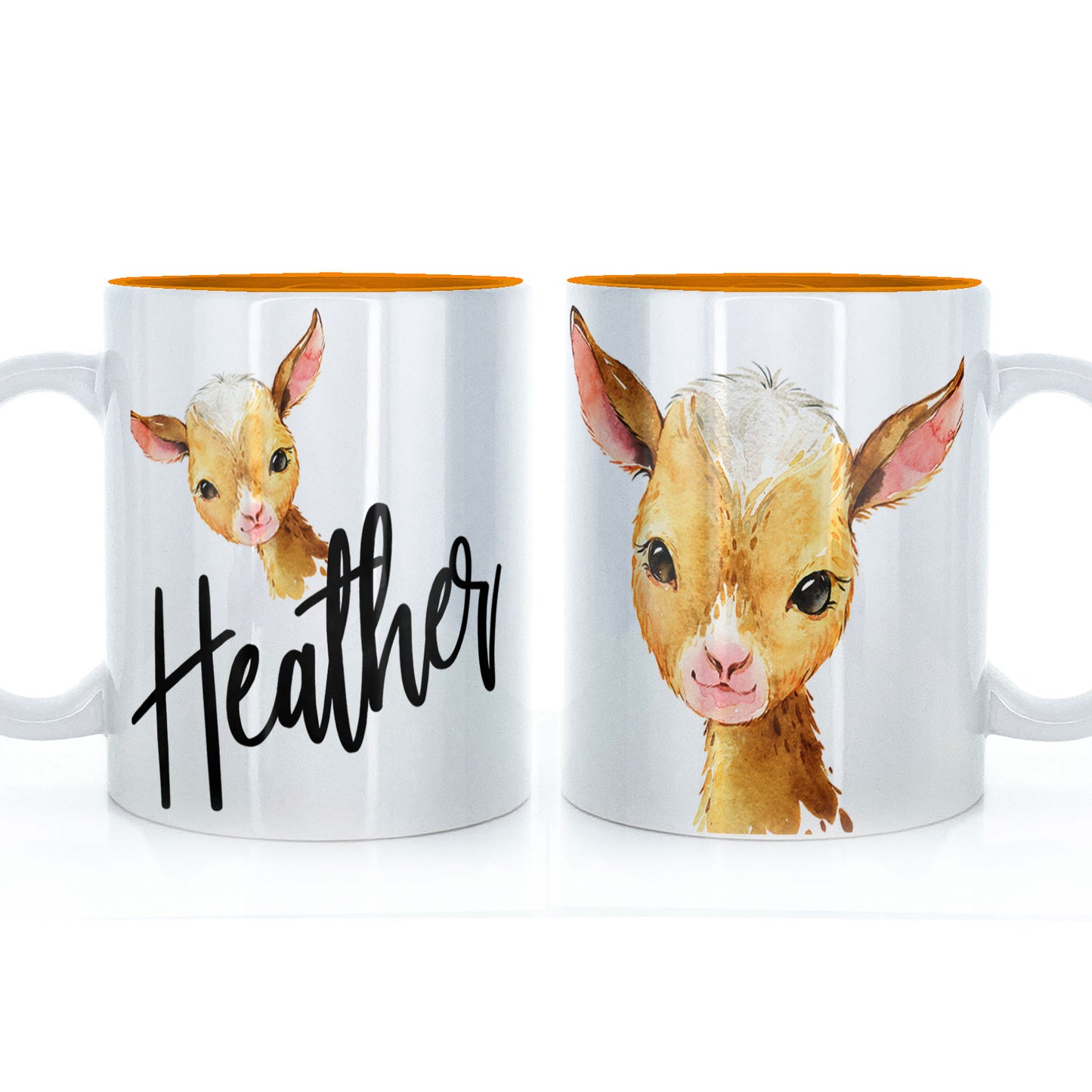 Personalised Mug with Stylish Text and Ginger Goat