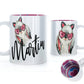 Personalised Mug with Stylish Text and Heart Glasses Rabbit