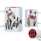 Personalised Mug with Stylish Text and Heart Glasses Rabbit