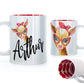 Personalised Brown Goat with Red Sunglasses and Name Mug