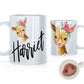 Personalised Mug with Stylish Text and Pink Flower Goat