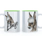 Personalised Grey Donkey and Name Mug