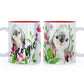 Personalised Mug with Stylish Text and Cute Rabbit & Pink Flowers