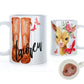Personalised Goat Butterfly and Name Mug