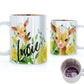 Personalised Mug with Stylish Text and Yellow Flower Goats