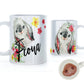Personalised Mug with Stylish Text and Flowery Rabbits