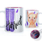 Personalised Purple Butterfly Pig and Name Mug