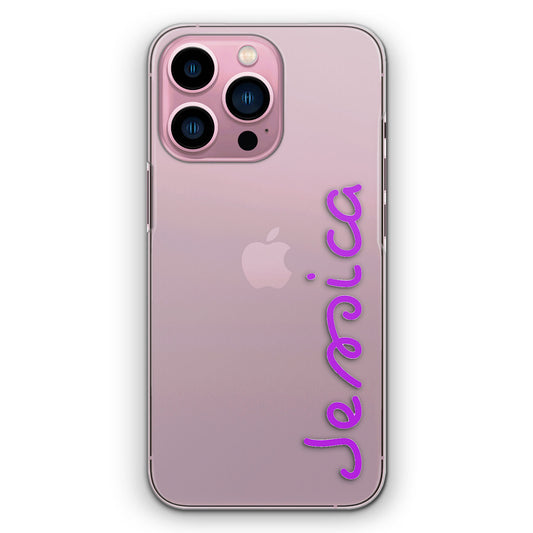 Personalised Apple iPhone Hard Case with Love Summer Name In Purple