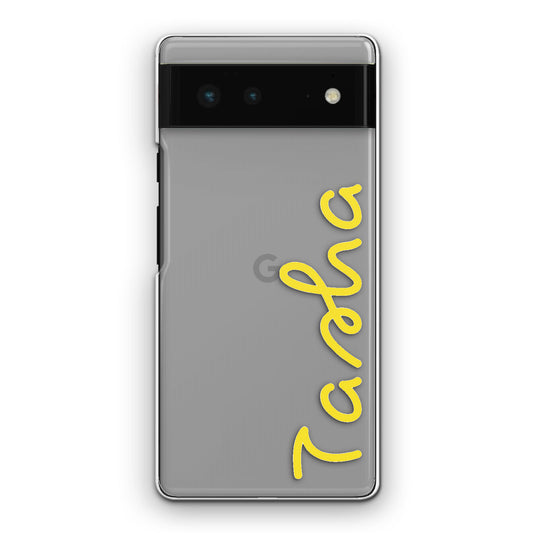 Personalised Google Phone Hard Case with Love Summer Name In Yellow