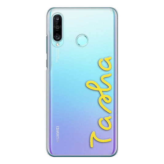 Personalised Oppo Phone Hard Case with Love Summer Name In Yellow