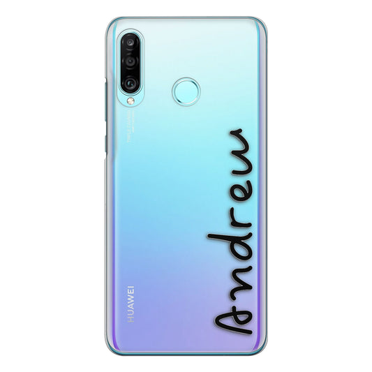 Personalised Huawei Phone Hard Case with Love Summer Name In Black