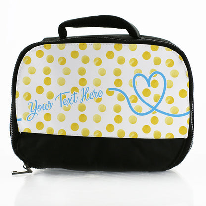 Personalised Lunch Bag with Yellow Polka & Name