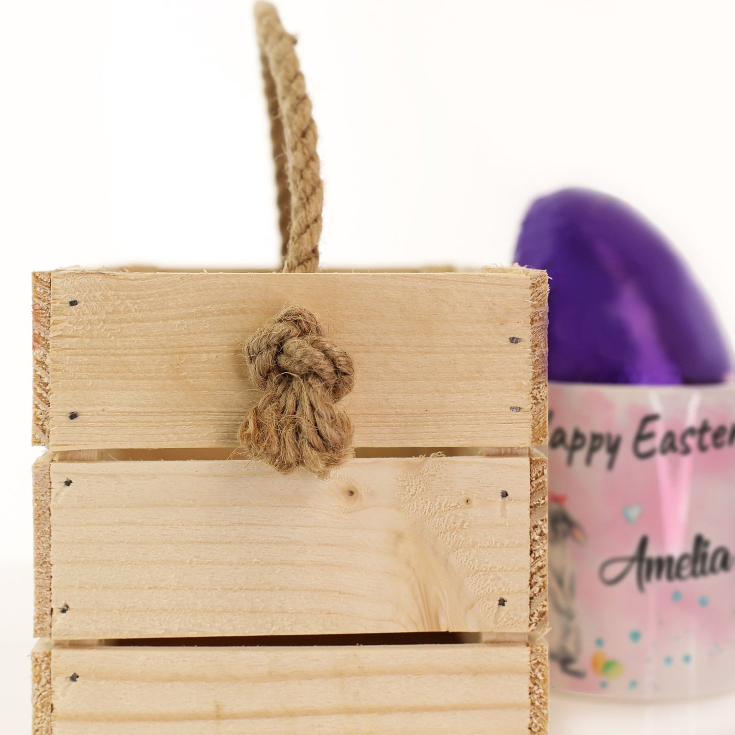 Personalised Easter Basket Gift Hamper with Ducking and Leaves