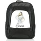 Personalised Large Multifunction Backpack with Grey Elephant Feather Hat and Cute Text